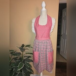 New Handmade Black & Red Checkered Apron